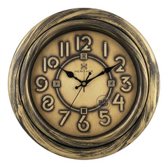 Oreo Wall Clock – 13.75-Inch Antique Brown Wall Clock with Plastic Frame and Roman/Standard Numerals - Habitt