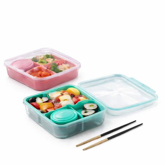 Plastic Sealed Lunch Box – Assorted Colour Leak-Resistant Food Container with Compartments