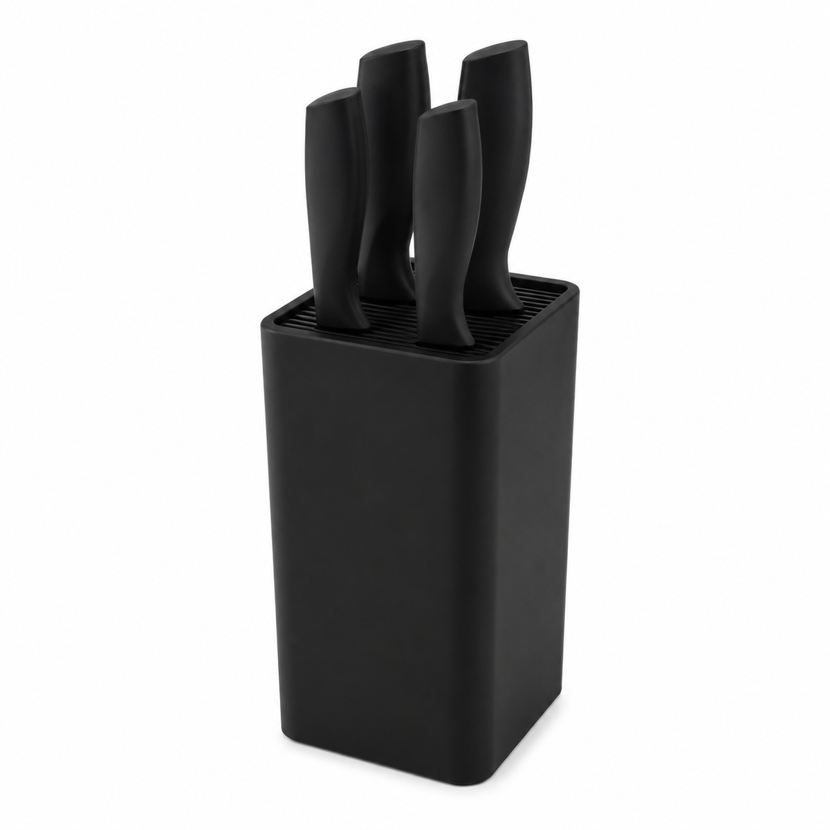 Black Knife Set with Storage Block