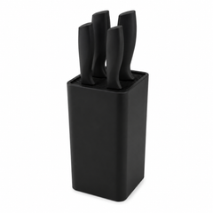 Black Knife Set with Storage Block