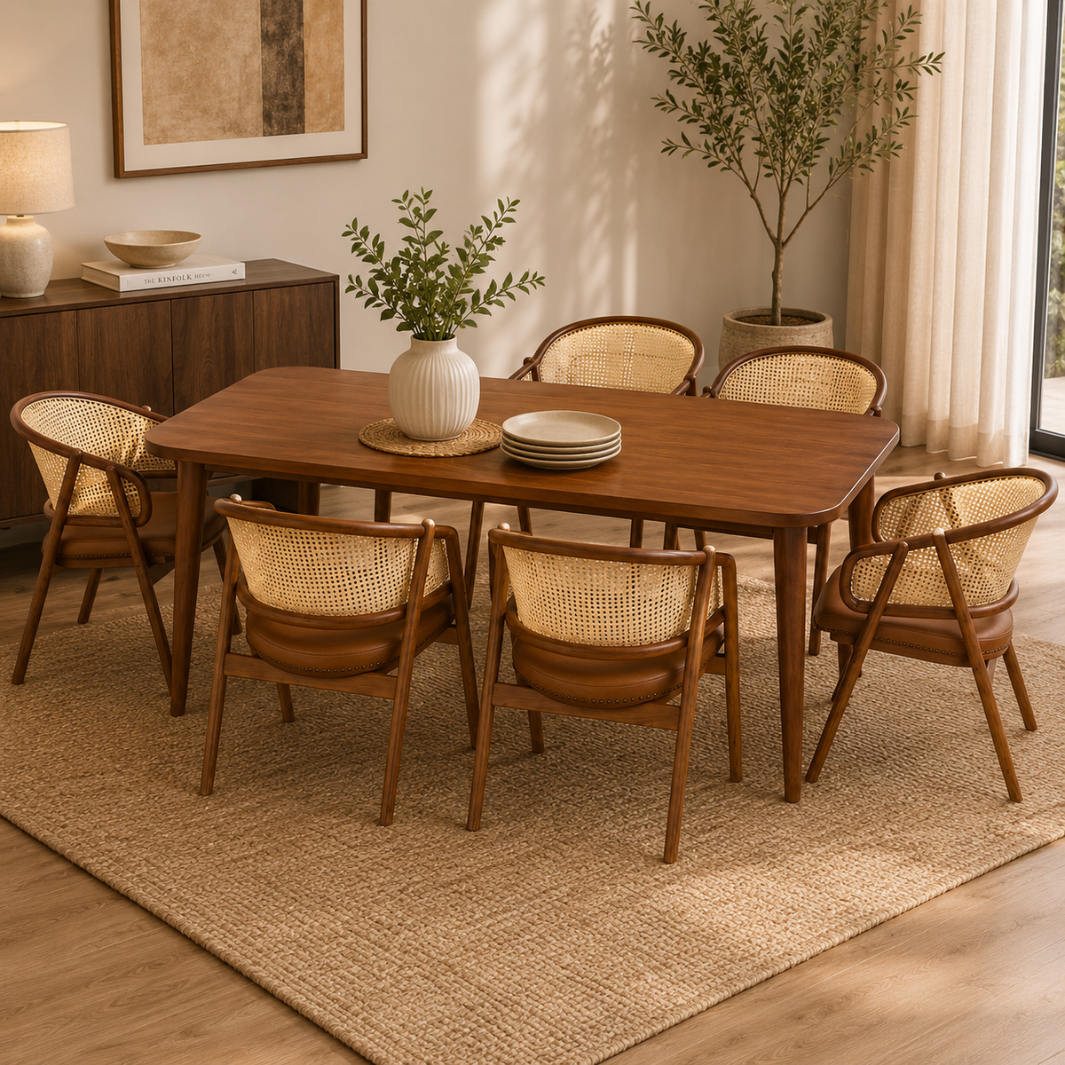 Noor 6 Person Dining Table with Chairs