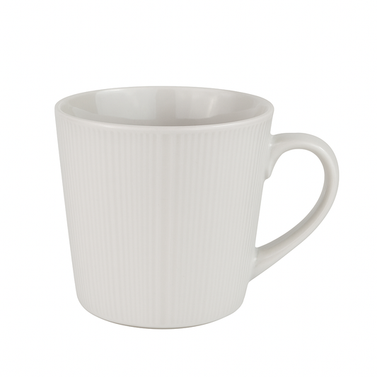Classic White Textured Mug – Elegant Ceramic Cup for Everyday Use