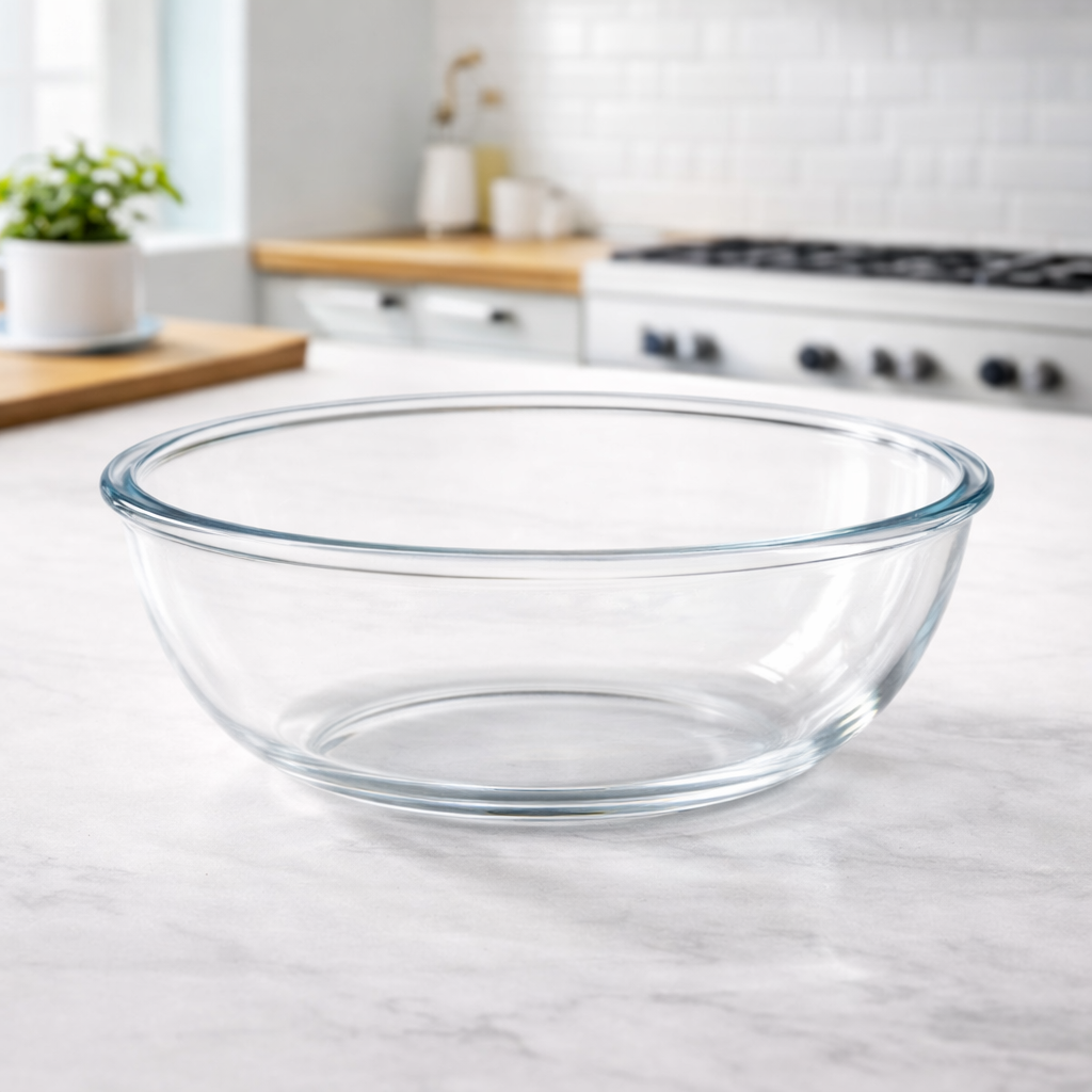 Glass Food Bowl – Clear Heat Resistant Serving Bowl
