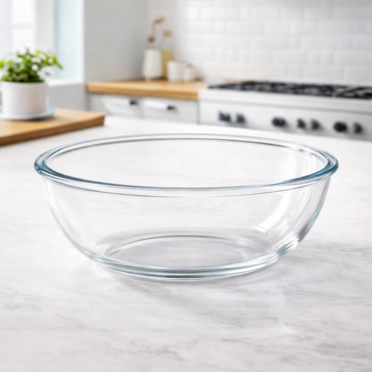 Glass Food Bowl – Clear Heat Resistant Serving Bowl