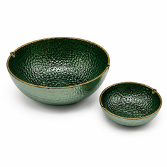 7 Pcs Fruit Bowl Set – Textured Serving Set in Iridescent, Black, Green, Grey, Pink, Amber, Brown, Red, Golden & Clear