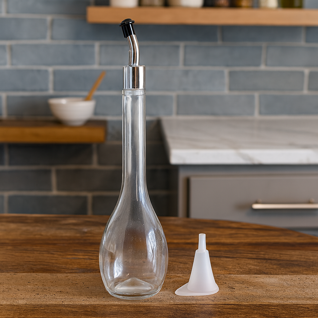 Long Shape Oil Bottle – Snail Design Premium Glass Dispenser for Cooking Oil & Vinegar