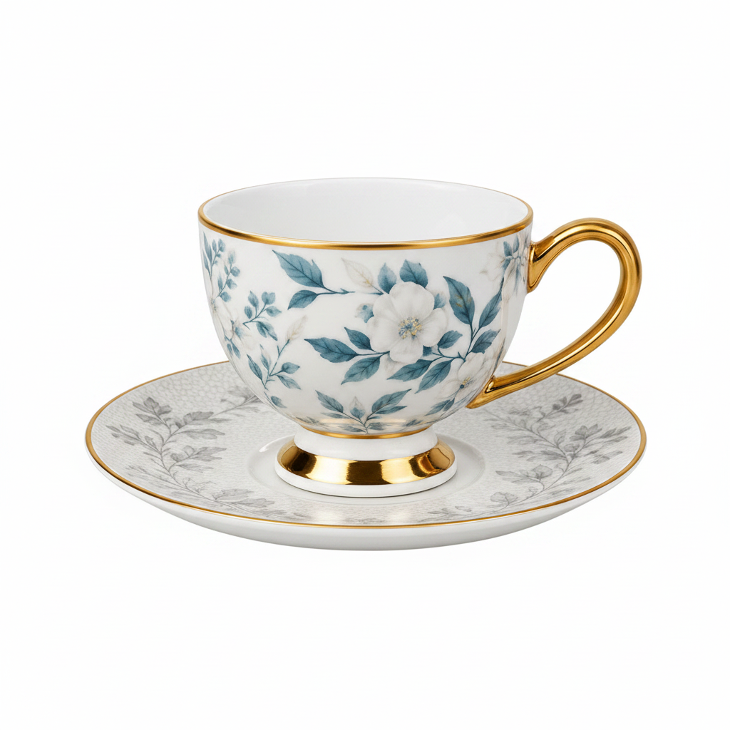 12 PCS Contemporary Cup & Saucer Set – Elegant Tea & Coffee Collection
