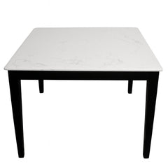 ALVA 4-Person Dining Table Set – Modern Marble Top with Upholstered Chairs