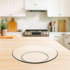 Clear Pressed-Glass Large Serving Plate – 1 Piece, 278 mm Diameter