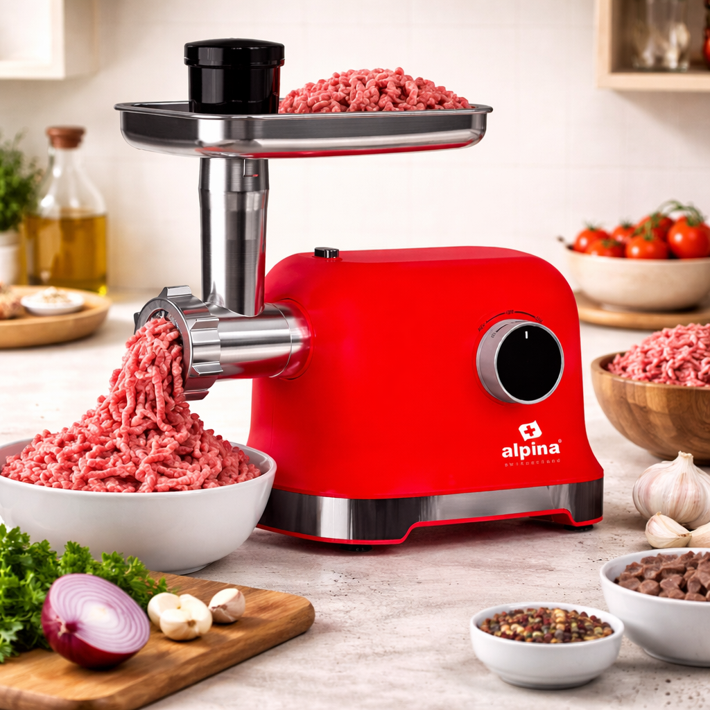 Electric Meat Grinder 2000W – Red/White | High-Power Home Meat Mincer SF 4017 SB - Habitt