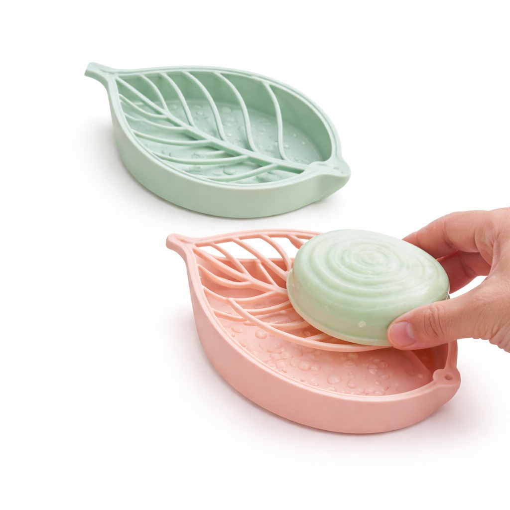 1Pc Assorted Imperial Leaf Small Soap Dish – Decorative Drain Tray Bathroom Soap Holder - Habitt