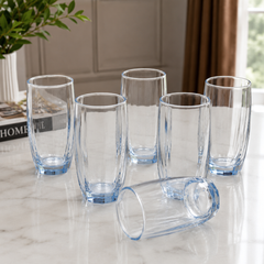Blue Tint Tumbler Glass – Elegant Everyday Drinking Glass (280 ml)