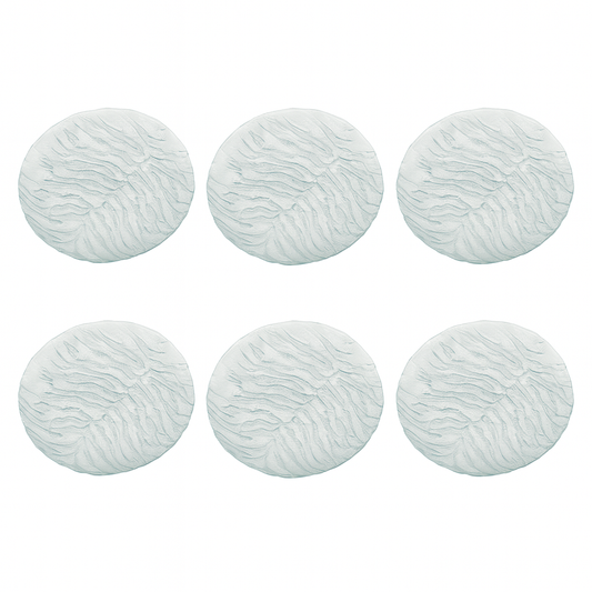 Clear Textured Pressed-Glass Dessert Plate Set – 6 Pieces, 178 mm Diameter