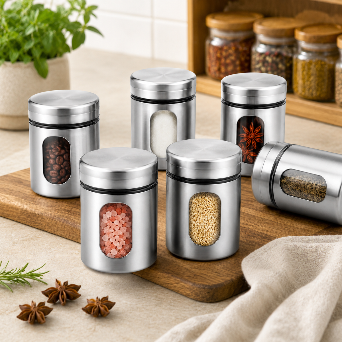 Steel Cover Salt & Pepper Container