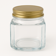 Multi-Purpose Jar – Clear Glass with Golden Lid