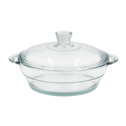 Clear Glass Casserole with Lid – Heat-Resistant Round Cooking & Serving Dish (750 ml / 1 L / 1.5 L) - Habitt