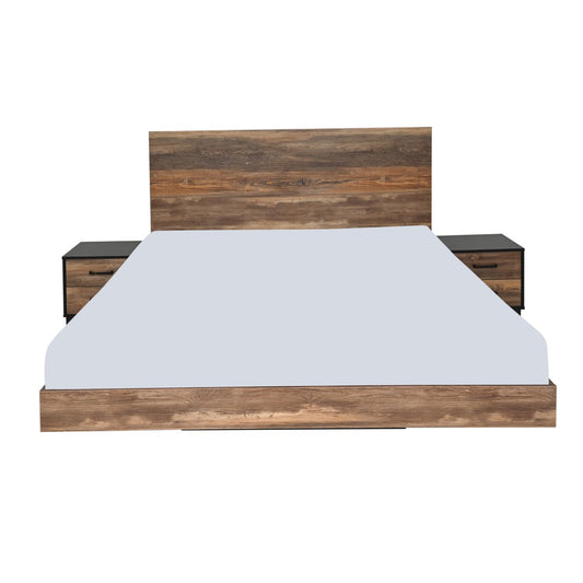 Flamingo King Size Bed with 2 Side Tables
