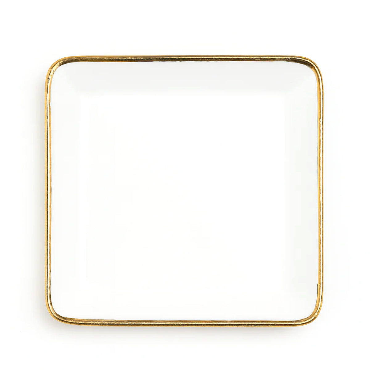 8" Deep Square Plate with Gold Rim – Elegant Ceramic Dinnerware