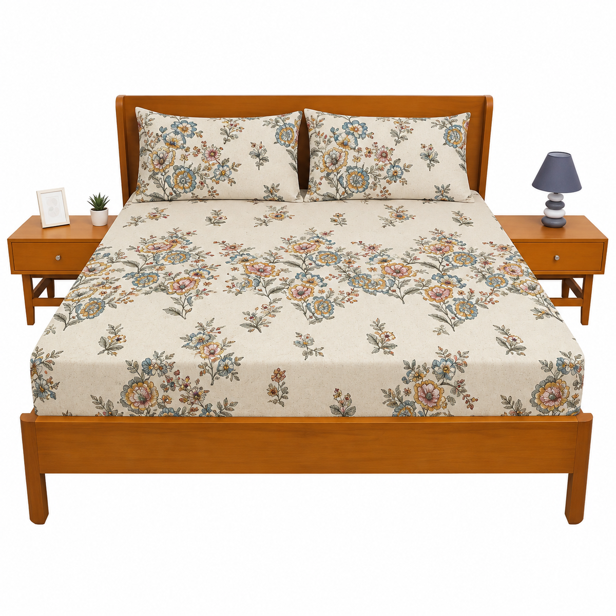 Floral Printed Double Bed Sheet