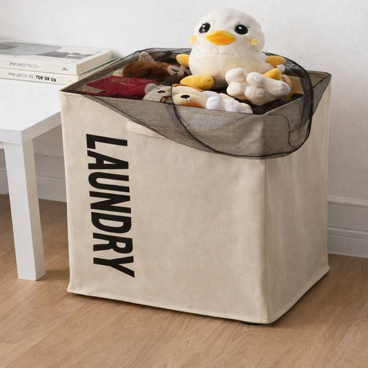Cloth Laundry Bag with Wheel – Rolling Fabric Laundry Storage Organizer