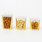 1Pc Acrylic Jar – Small, Medium & Large | Transparent Storage Container with Gold Design - Habitt