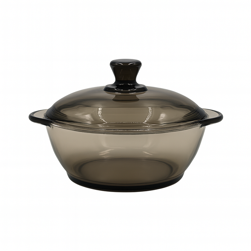 Smoke Glass Casserole with Lid – Heat-Resistant Cooking & Serving Dish (750 ml / 1 L / 1.5 L) - Habitt