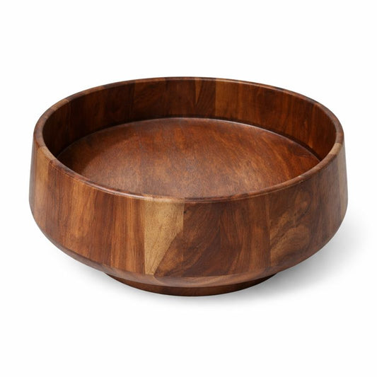 Woodgrain Harvest Basket | Handcrafted Wooden Bowl – 10.5 Inch Diameter