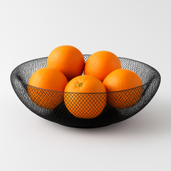 Double Base Metal Mesh Basket – Black | Modern Decorative Fruit &amp; Storage Bowl