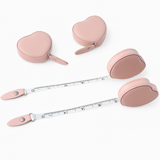 1Pc Cute Heart Shaped Measuring Tape | Portable Leather Mini Ruler for Body &amp; Sewing Measurement
