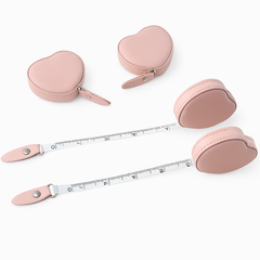 1Pc Cute Heart Shaped Measuring Tape | Portable Leather Mini Ruler for Body &amp; Sewing Measurement