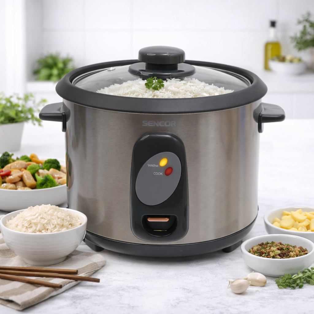 Sencor SRM1550SS Rice Cooker – 1.5L Stainless Steel, Keep Warm Function - Habitt