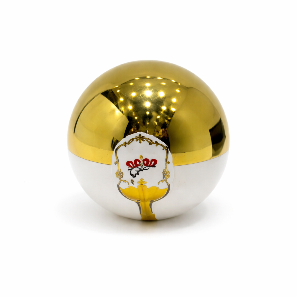 Luxury Gold & White Decorative Sphere Accent –  Elegant Home Décor Piece