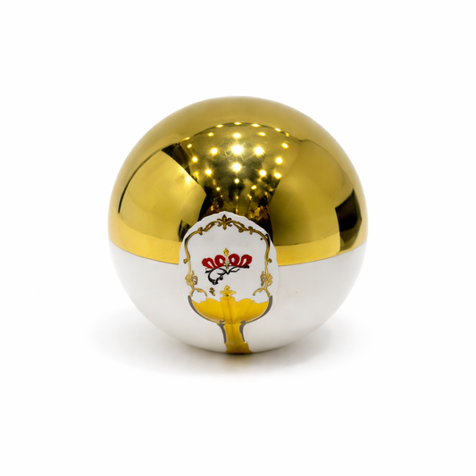 Luxury Gold & White Decorative Sphere Accent –  Elegant Home Décor Piece