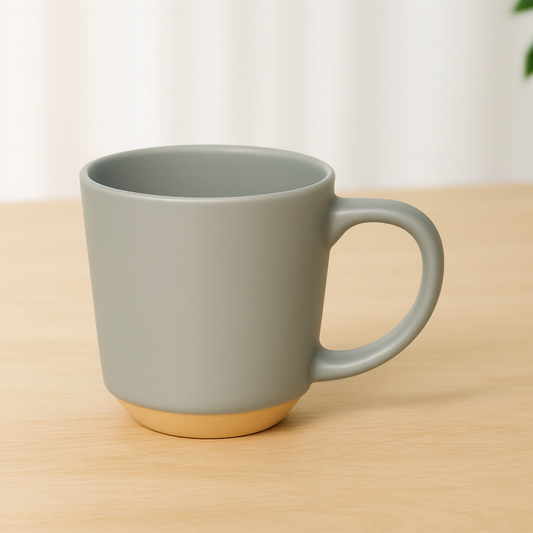 500ML Ceramic Mug with Raw Base – Grey