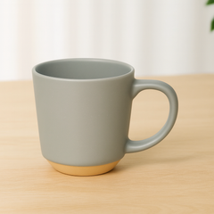 500ML Ceramic Mug with Raw Base – Grey