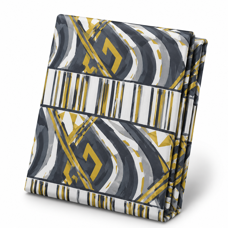 Modern Tribal Print Double Bed Sheet – Elegant Geometric Design