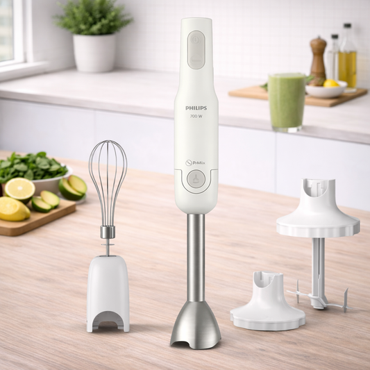 Philips ProMix Hand Blender HR2545/01 – 700W Powerful Hand Blender with XL Chopper, Whisk & Beaker - Habitt