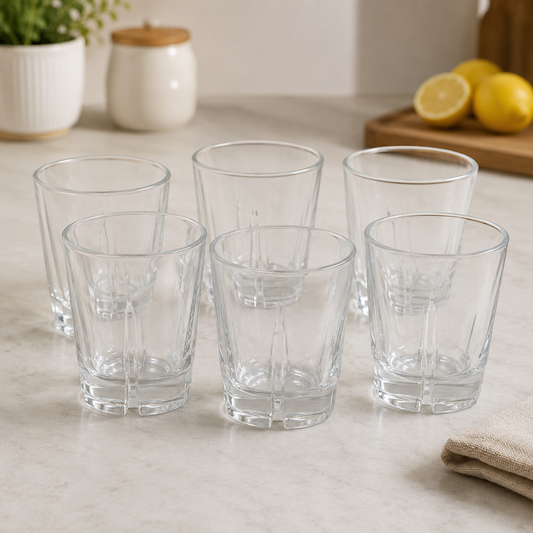 Premium Clear Tumbler Glass 200 ml – Compact Everyday Glass for Water, Juice & Soft Drinks