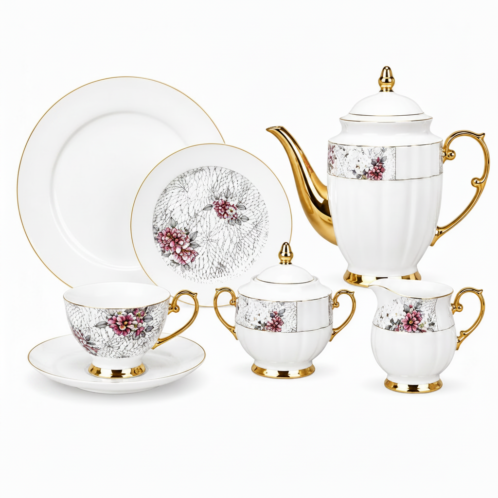 Premium 24-Piece Tea Set | Stylish Tea Serving & Entertaining Collection