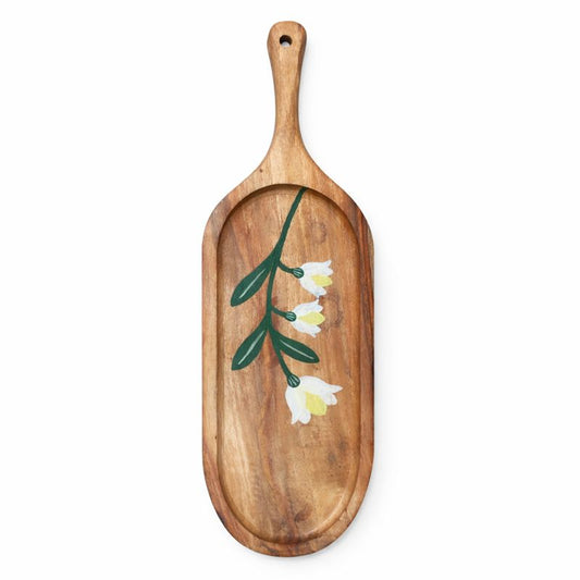 Heritage Bloom Oval Platter – 11 Inch | Handcrafted Wooden Serving Platter