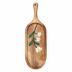 Heritage Bloom Oval Platter – 11 Inch | Handcrafted Wooden Serving Platter