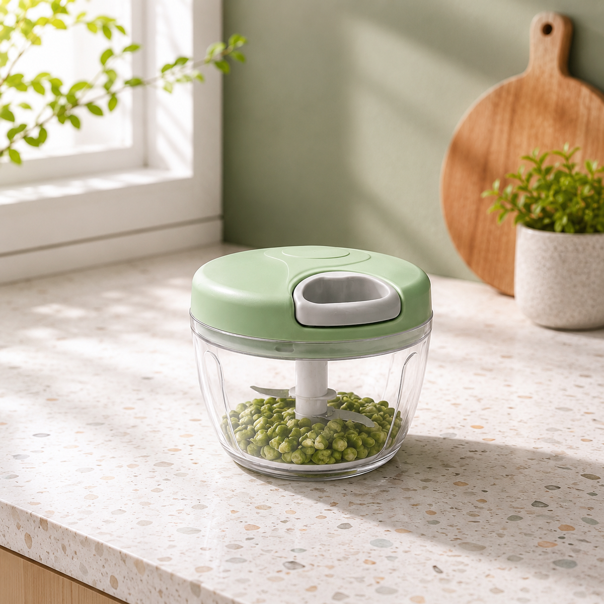 (Assorted) 1Pc EOTIA Manual Food Chopper – 500ml Hand‑Pull Vegetable & Fruit Dicer