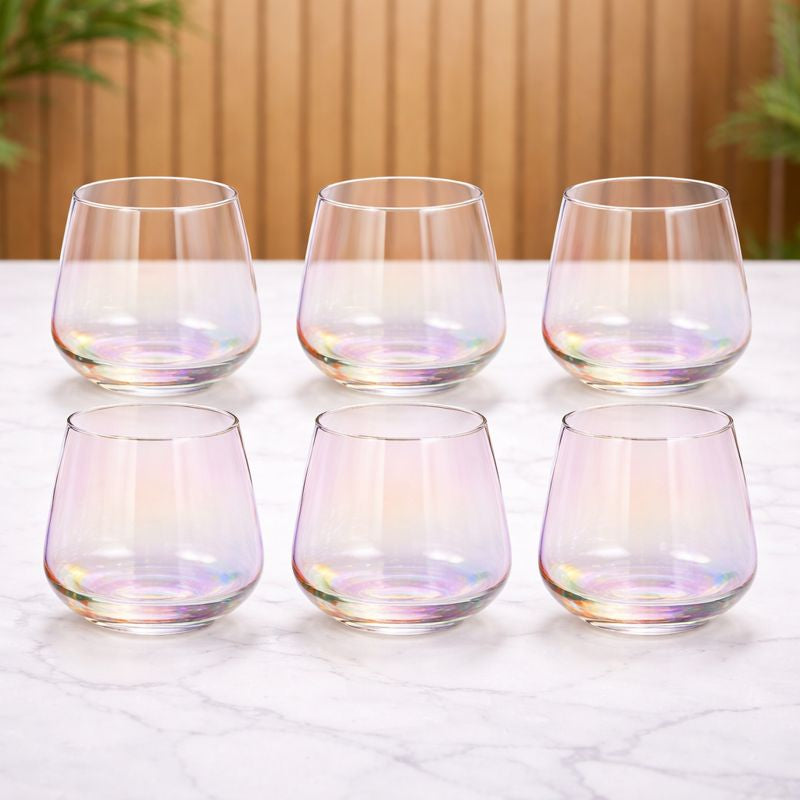 6Pcs Tumbler Set 410ml –  Glass Drinking Tumblers