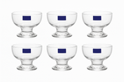 Clear Pressed-Glass Ice Cream Cups – 6-Piece Footed Dessert Set, 225 ml Capacity - Habitt