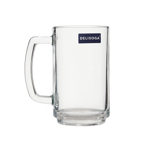 Clear Glass Juice Mug with Handle 410 ml – Set of 6 | Durable Drinkware for Home, Café & Bar