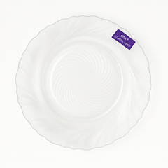 Clear Swirl-Pattern Pressed-Glass Dessert Plate Set – 6 Pieces, 194 mm Diameter
