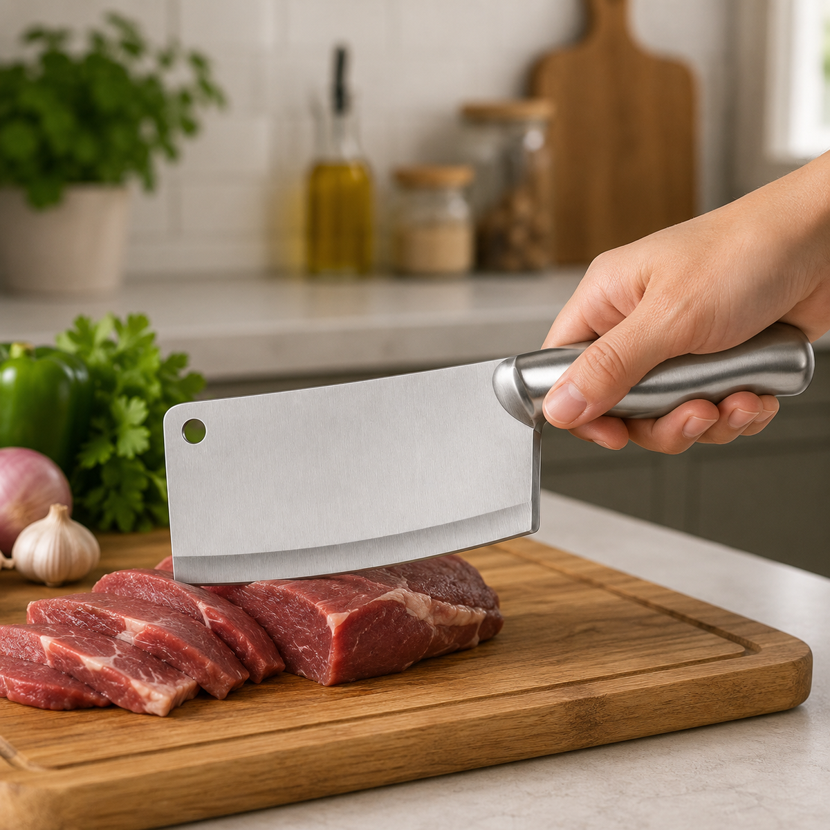 Stainless Steel Knife Chopper – Heavy-Duty Kitchen Meat & Vegetable Cleaver