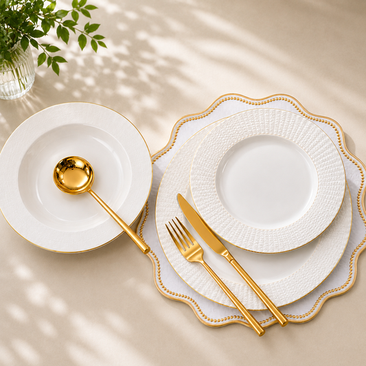 18 PCS Luxury Plate Set – Stylish Dinnerware Collection for Dining