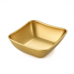 Remiken Golden Stainless Steel One Dip Bowl | Luxury Gold Finish Square Snack & Sauce Bowl