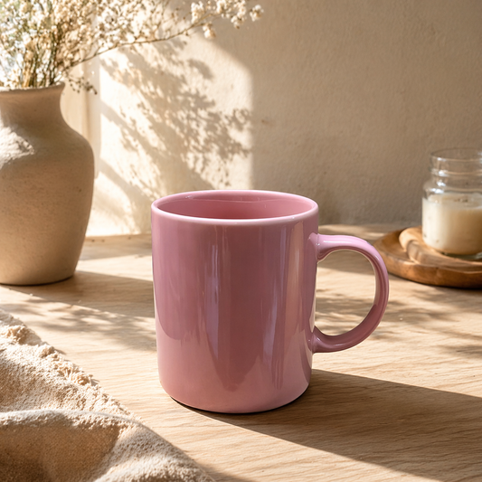 Glossy Pink Coffee Mug – Minimalist Ceramic Tea & Coffee Cup - Habitt